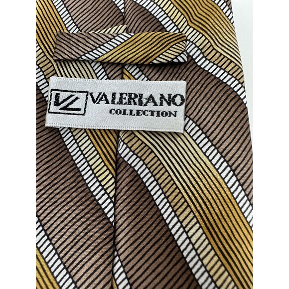 Brooks Brothers Silk Mens Neck Tie Squared Ribbed Geo Ancient Long 58 inches 4w - Picture 4 of 12